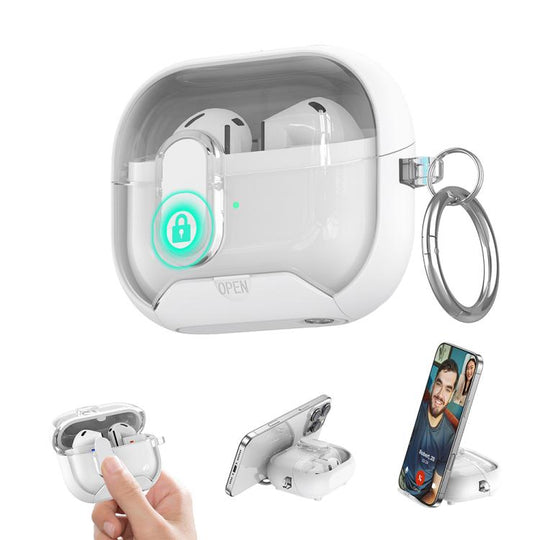 For Samsung Galaxy Buds3 / 3 Pro XDcase Starlink Series Magnetic Earphone Case with Holder & Security Lock(White)