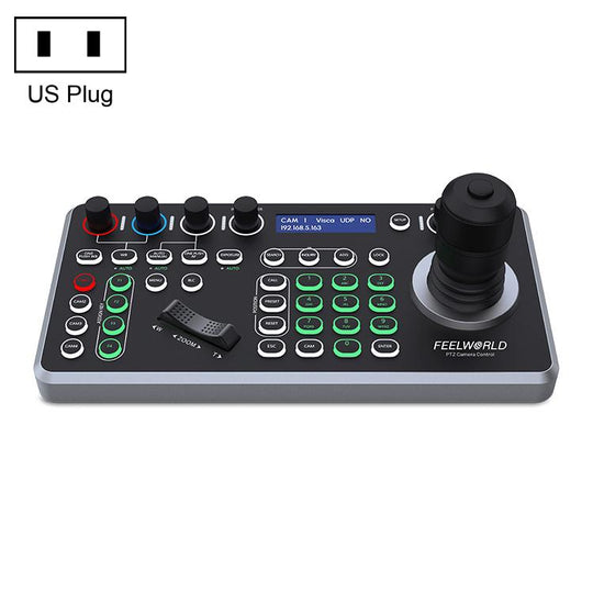 FEELWORLD KBC20 NDI PTZ Camera Controller Joystick Keyboard Control Multiple Control Protocol PoE Supported, Power Plug:US Plug(Black)