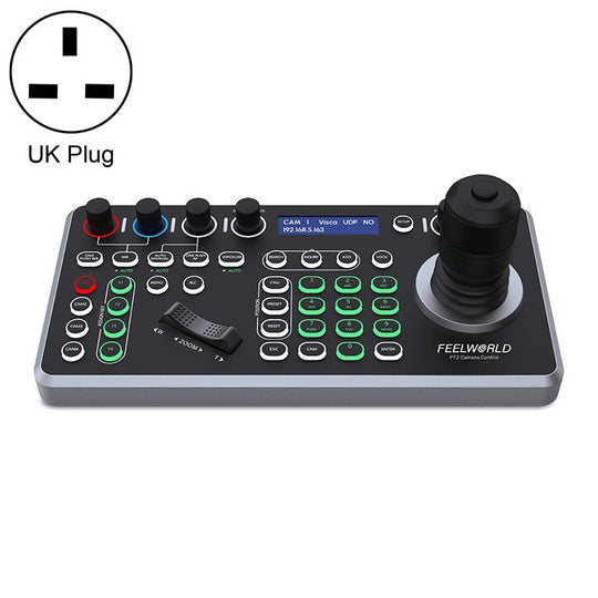FEELWORLD KBC20 NDI PTZ Camera Controller Joystick Keyboard Control Multiple Control Protocol PoE Supported, Power Plug:UK Plug(Black)
