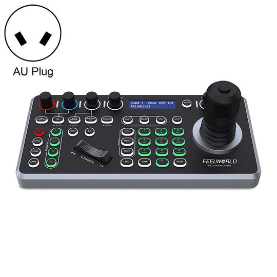 FEELWORLD KBC20 NDI PTZ Camera Controller Joystick Keyboard Control Multiple Control Protocol PoE Supported, Power Plug:AU Plug(Black)