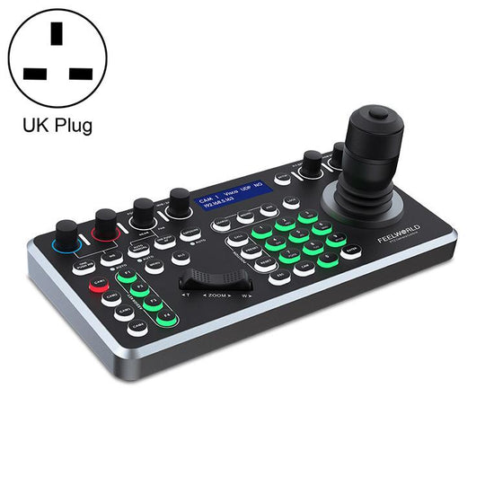 FEELWORLD KBC20N NDI PTZ Camera Controller Joystick Keyboard Control Multiple Control Protocol PoE Supported, Power Plug:UK Plug(Black)