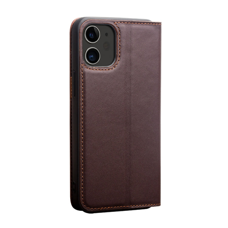 For iPhone 12 mini QIALINO Business Horizontal Flip Leather Case with Holder & Card Slots & Wallet (Brown) - iPhone 12 mini Cases by QIALINO | Online Shopping UK | buy2fix