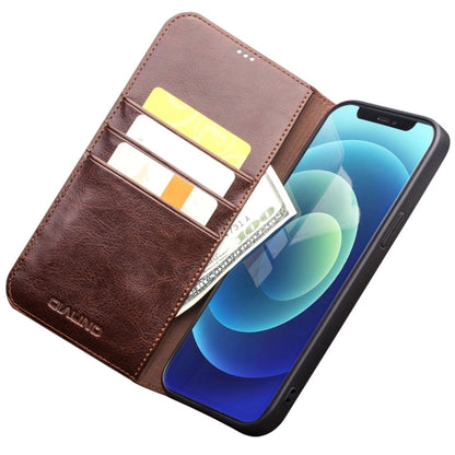 For iPhone 12 / 12 Pro QIALINO Horizontal Flip Leather Case with Holder & Card Slots & Wallet(Brown) - iPhone 12 / 12 Pro Cases by QIALINO | Online Shopping UK | buy2fix