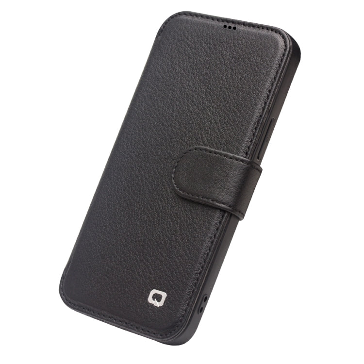 For iPhone 12 mini QIALINO Business Magnetic Horizontal Flip Leather Case with Card Slots & Wallet (Black) - iPhone 12 mini Cases by QIALINO | Online Shopping UK | buy2fix