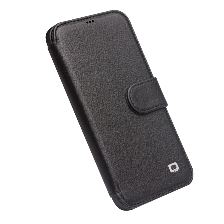 For iPhone 12 mini QIALINO Business Magnetic Horizontal Flip Leather Case with Card Slots & Wallet (Black) - iPhone 12 mini Cases by QIALINO | Online Shopping UK | buy2fix