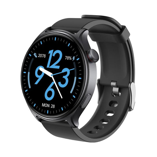 GR2 1.46 inch Ultra-HD Screen BT Calling Smart Watch, Support Health Monitoring(Black+Black Silicone Strap)