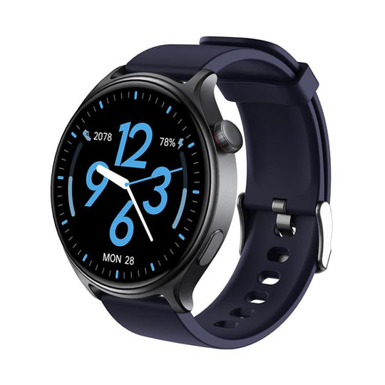 GR2 1.46 inch Ultra-HD Screen BT Calling Smart Watch, Support Health Monitoring(Black+Blue Silicone Strap)