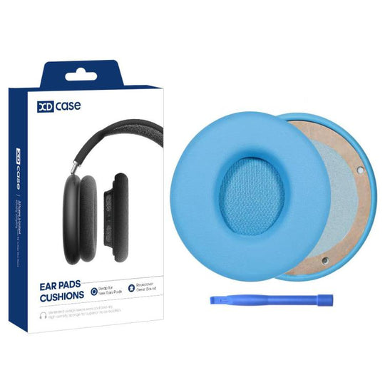 For Beats Solo Pro Wireless XDcase 1 Pair Protein Leather Headset Replacement Ear Pads with Pry Tool(Light Blue)
