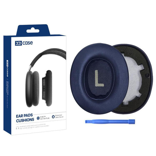 For JBL Tune T700BT / T710BT / T750BTNC / T760NC XDcase 1 Pair Protein Leather Ear Pads Headset Replacement Part with Prying Tool(Blue)