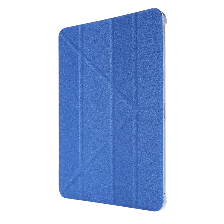 Silk Texture Deformation Flip Leather Case with Three-folding Holder For iPad Air 11 2024 / Air 2022 / 2020 10.9(Blue) by buy2fix