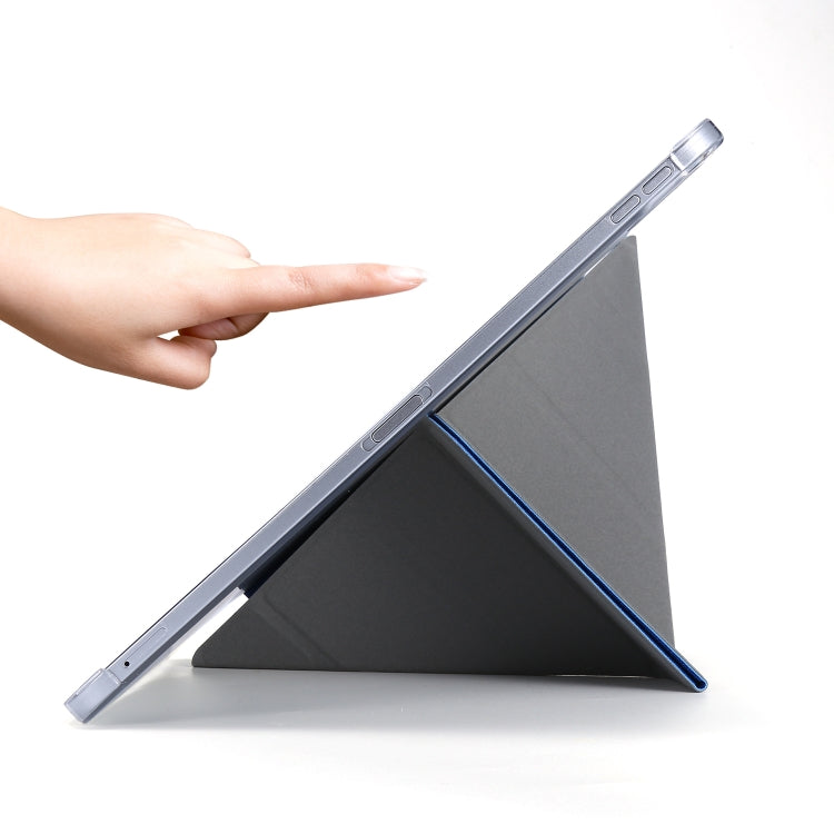 Silk Texture Deformation Flip Leather Case with Three-folding Holder For iPad Air 11 2024 / Air 2022 / 2020 10.9(Blue) by buy2fix