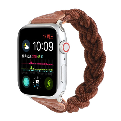 Elastic Woven Watch Band For Apple Watch Ultra 49mm&Watch Ultra 2 49mm / Series 9&8&7 45mm / SE 3&SE 2&6&SE&5&4 44mm / 3&2&1 42mm, Length:130mm(Coffee) - Watch Bands by buy2fix | Online Shopping UK | buy2fix