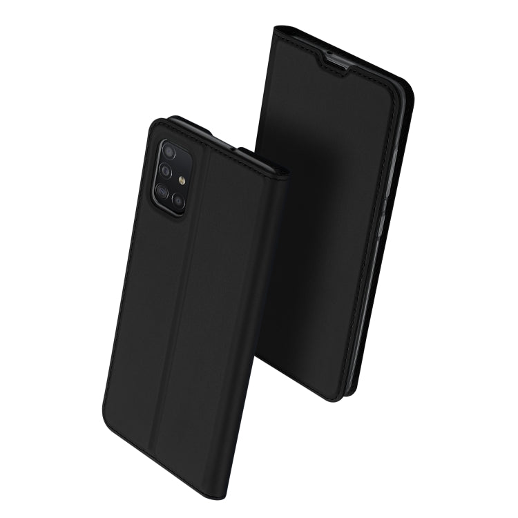 For Samsung Galaxy A51 DUX DUCIS Skin Pro Series Horizontal Flip PU + TPU Leather Case with Holder & Card Slots(Black) - Galaxy Phone Cases by DUX DUCIS | Online Shopping UK | buy2fix