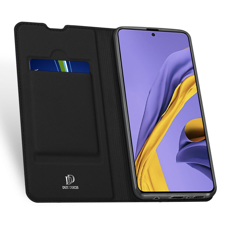 For Samsung Galaxy A51 DUX DUCIS Skin Pro Series Horizontal Flip PU + TPU Leather Case with Holder & Card Slots(Black) - Galaxy Phone Cases by DUX DUCIS | Online Shopping UK | buy2fix