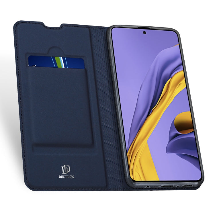 For Samsung Galaxy A51 DUX DUCIS Skin Pro Series Horizontal Flip PU + TPU Leather Case with Holder & Card Slots(Blue) - Galaxy Phone Cases by DUX DUCIS | Online Shopping UK | buy2fix