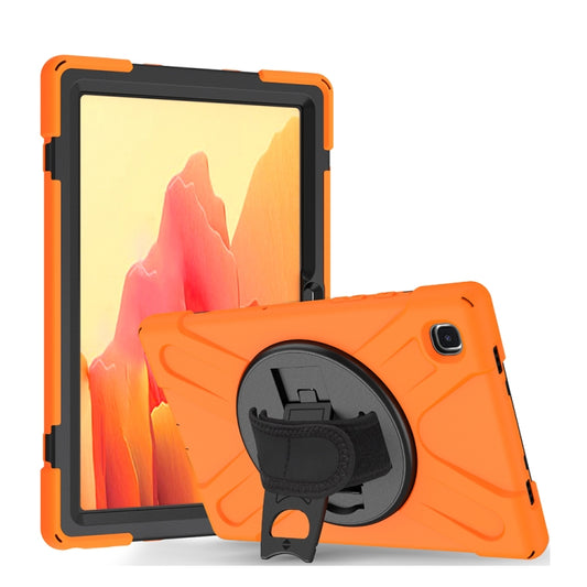 For Samsung Galaxy Tab A7 (2020) T500/T505 360 Degree Rotation PC + Silicone Protective Case with Holder & Hand-strap(Orange) - Other Galaxy Tab PC by buy2fix | Online Shopping UK | buy2fix