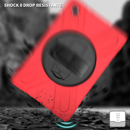 For Samsung Galaxy Tab A7 (2020) T500/T505 360 Degree Rotation PC + Silicone Protective Case with Holder & Hand-strap(Red) - Other Galaxy Tab PC by buy2fix | Online Shopping UK | buy2fix