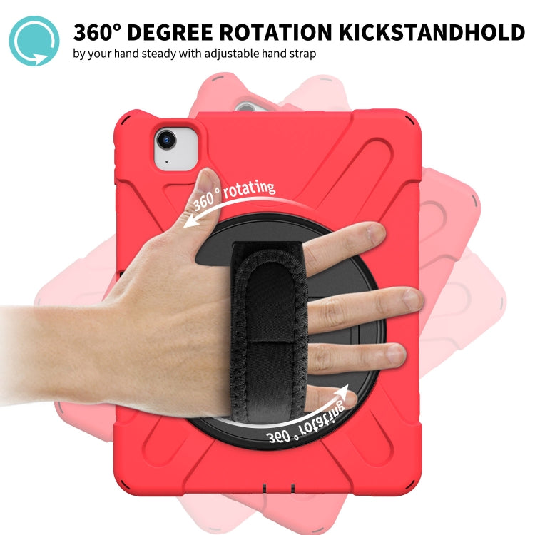 For Samsung Galaxy Tab A7 (2020) T500/T505 360 Degree Rotation PC + Silicone Protective Case with Holder & Hand-strap(Red) - Other Galaxy Tab PC by buy2fix | Online Shopping UK | buy2fix