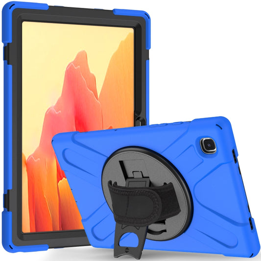 For Samsung Galaxy Tab A7 (2020) T500/T505 360 Degree Rotation PC + Silicone Protective Case with Holder & Hand-strap(Blue) - Other Galaxy Tab PC by buy2fix | Online Shopping UK | buy2fix