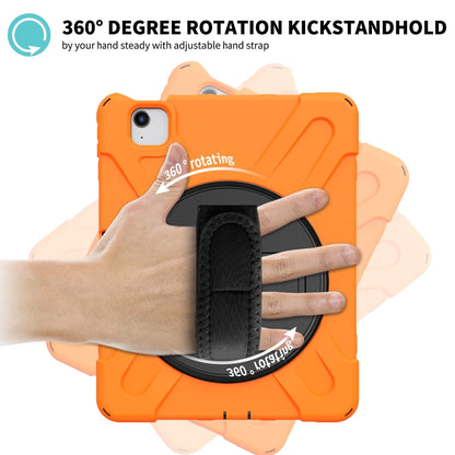 For iPad Air 2022 / 2020 10.9 360 Degree Rotation PC + Silicone Protective Case with Holder & Hand-strap(Orange) - iPad Air (2022) / (2020) 10.9 Cases by buy2fix | Online Shopping UK | buy2fix