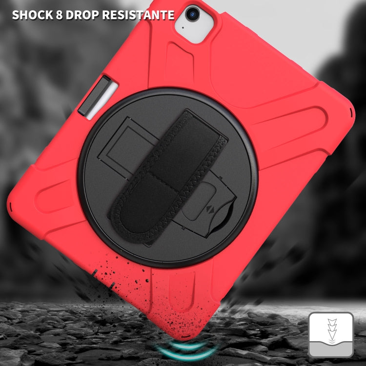 For iPad Air 2022 / 2020 10.9 360 Degree Rotation PC + Silicone Protective Case with Holder & Hand-strap(Red) - iPad Air (2022) / (2020) 10.9 Cases by buy2fix | Online Shopping UK | buy2fix