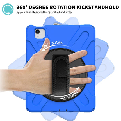 For iPad Air 2022 / 2020 10.9 360 Degree Rotation PC + Silicone Protective Case with Holder & Hand-strap(Blue) - iPad Air (2022) / (2020) 10.9 Cases by buy2fix | Online Shopping UK | buy2fix