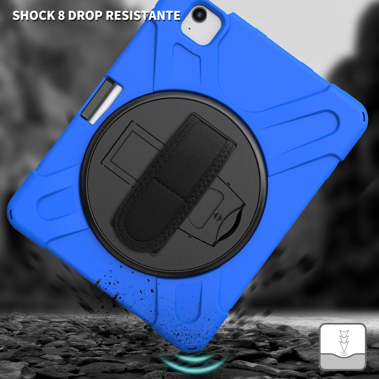 For iPad Air 2022 / 2020 10.9 360 Degree Rotation PC + Silicone Protective Case with Holder & Hand-strap(Blue) - iPad Air (2022) / (2020) 10.9 Cases by buy2fix | Online Shopping UK | buy2fix