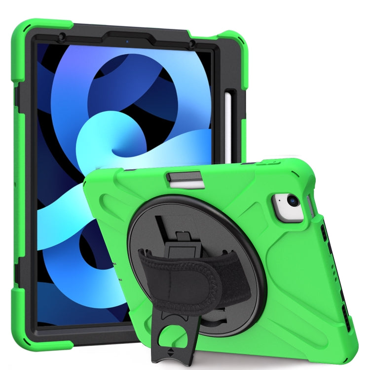 For iPad Air 2022 / 2020 10.9 360 Degree Rotation PC + Silicone Protective Case with Holder & Hand-strap(Green) - iPad Air (2022) / (2020) 10.9 Cases by buy2fix | Online Shopping UK | buy2fix