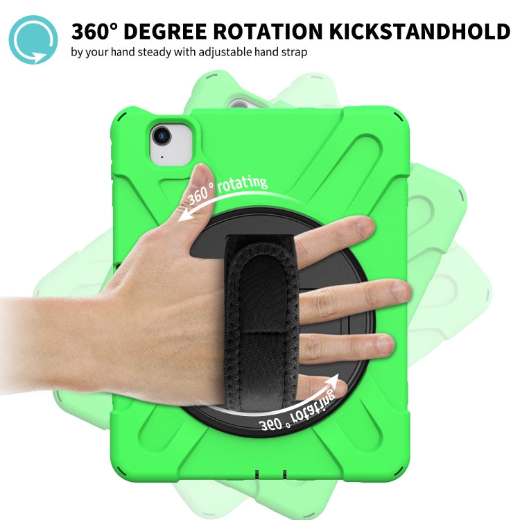 For iPad Air 2022 / 2020 10.9 360 Degree Rotation PC + Silicone Protective Case with Holder & Hand-strap(Green) - iPad Air (2022) / (2020) 10.9 Cases by buy2fix | Online Shopping UK | buy2fix