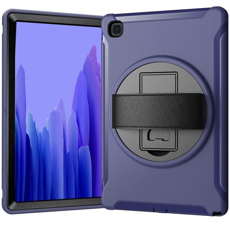 For Samsung Galaxy Tab A7 (2020) T500/T505 360 Degree Rotation PC + TPU Protective Case with Holder & Hand-strap & Pen Slot(Blue) - Other Galaxy Tab PC by buy2fix | Online Shopping UK | buy2fix