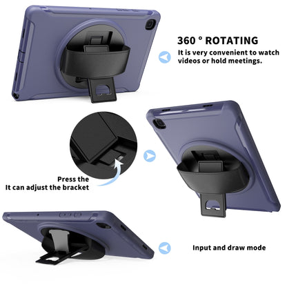 For Samsung Galaxy Tab A7 (2020) T500/T505 360 Degree Rotation PC + TPU Protective Case with Holder & Hand-strap & Pen Slot(Blue) - Other Galaxy Tab PC by buy2fix | Online Shopping UK | buy2fix