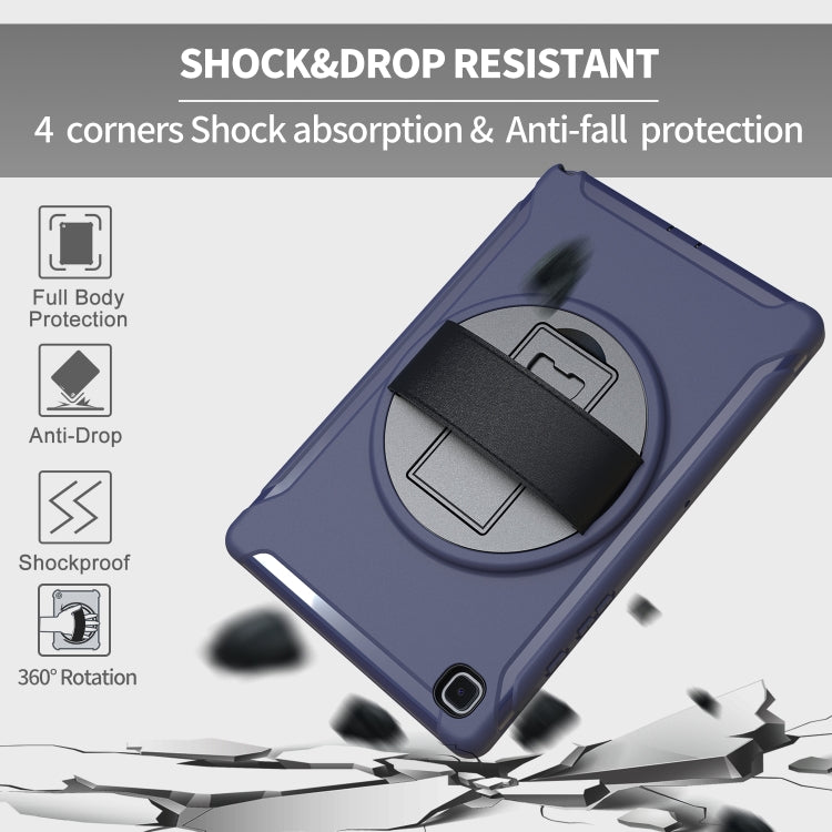 For Samsung Galaxy Tab A7 (2020) T500/T505 360 Degree Rotation PC + TPU Protective Case with Holder & Hand-strap & Pen Slot(Blue) - Other Galaxy Tab PC by buy2fix | Online Shopping UK | buy2fix