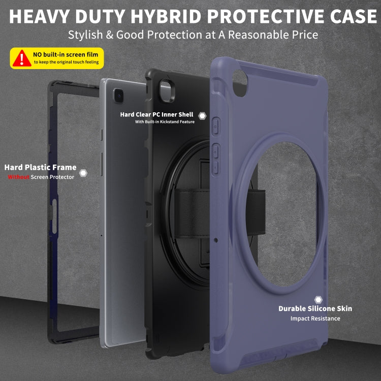 For Samsung Galaxy Tab A7 (2020) T500/T505 360 Degree Rotation PC + TPU Protective Case with Holder & Hand-strap & Pen Slot(Blue) - Other Galaxy Tab PC by buy2fix | Online Shopping UK | buy2fix