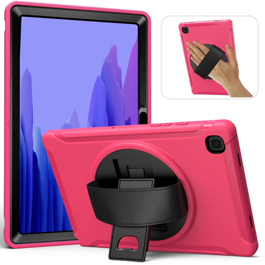 For Samsung Galaxy Tab A7 (2020) T500/T505 360 Degree Rotation PC + TPU Protective Case with Holder & Hand-strap & Pen Slot(Rose Red) - Other Galaxy Tab PC by buy2fix | Online Shopping UK | buy2fix