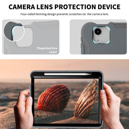 For iPad Air 2022 / 2020 10.9 360 Degree Rotation PC + TPU Protective Case with Holder & Hand-strap & Pen Slot(Grey) - iPad Air (2022) / (2020) 10.9 Cases by buy2fix | Online Shopping UK | buy2fix