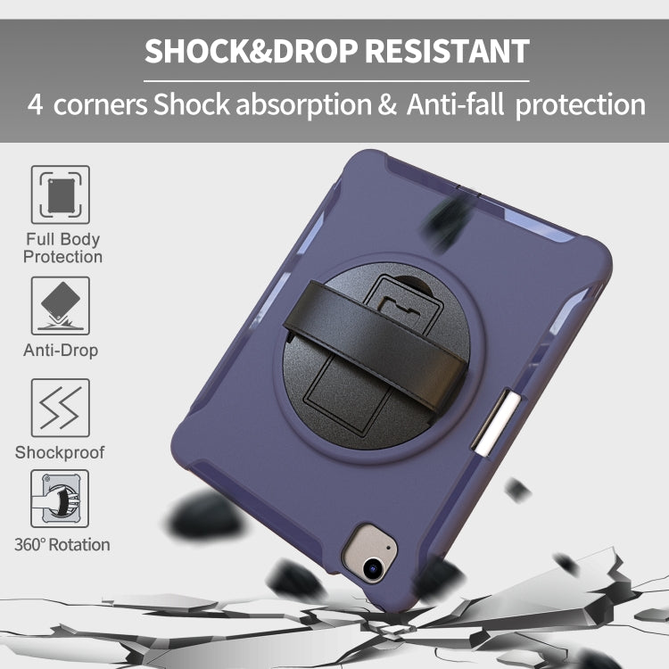 For iPad Air 2022 / 2020 10.9 360 Degree Rotation PC + TPU Protective Case with Holder & Hand-strap & Pen Slot(Blue) - iPad Air (2022) / (2020) 10.9 Cases by buy2fix | Online Shopping UK | buy2fix