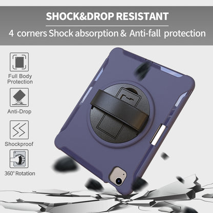 For iPad Air 2022 / 2020 10.9 360 Degree Rotation PC + TPU Protective Case with Holder & Hand-strap & Pen Slot(Blue) - iPad Air (2022) / (2020) 10.9 Cases by buy2fix | Online Shopping UK | buy2fix