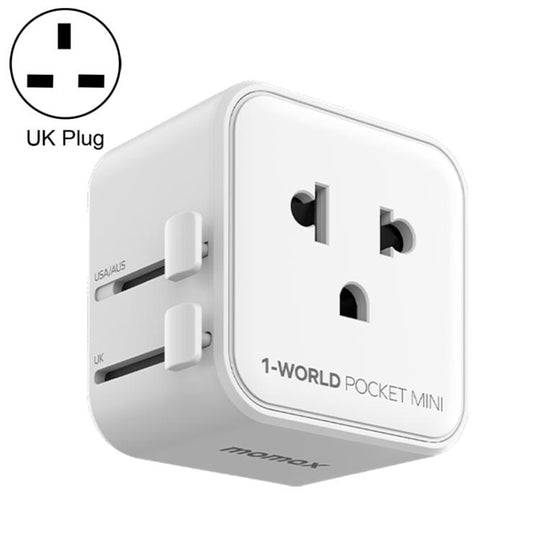 MOMAX UA37 1-World Pocket Mini Ultra-thin Universal Travel Adapter, Plug:UK Plug(White)