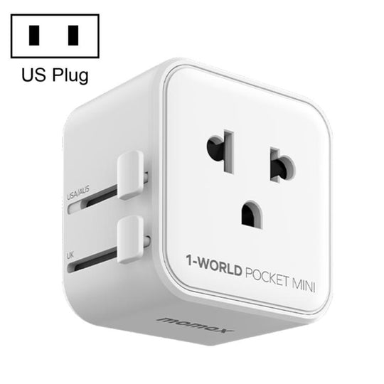 MOMAX UA37 1-World Pocket Mini Ultra-thin Universal Travel Adapter, Plug:US Plug(White)