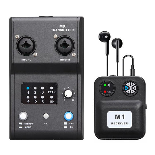 MX-M1 Portable Wireless In-Ear Monitoring System for Stage 1 TX & 1 RX(Black)