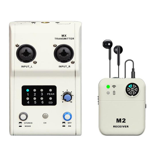 MX-M2 Portable Wireless In-Ear Monitoring System for Stage 1 TX & 1 RX(White)