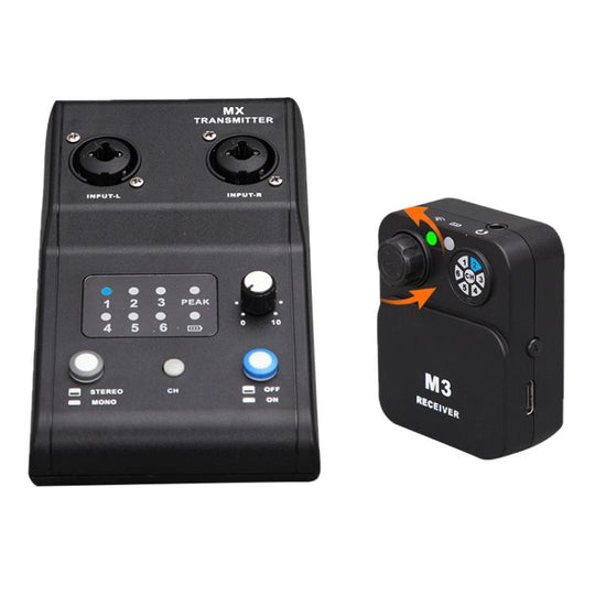 MX-M3 Portable Wireless In-Ear Monitoring System for Stage 1 TX & 1 RX(Black)