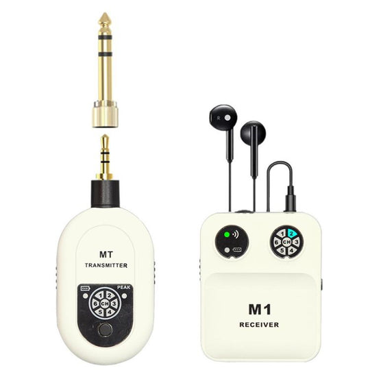 MT-M1 Portable Wireless In-Ear Monitoring System for Stage 3.5mm / 6.5mm TX & 1 RX(White)