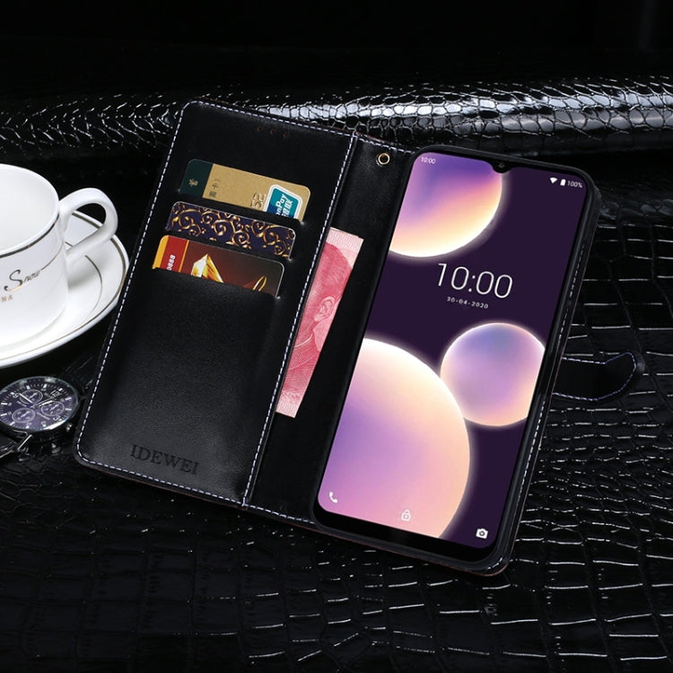 For Wiko View4 Lite idewei Crocodile Texture Horizontal Flip Leather Case with Holder & Card Slots & Wallet(Dark Blue) - More Brand by idewei | Online Shopping UK | buy2fix