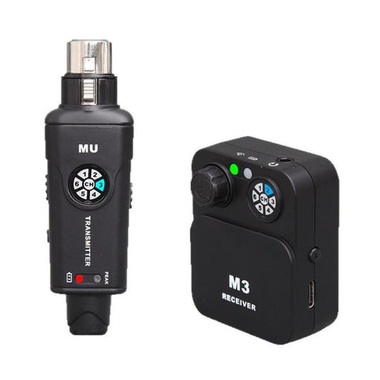 MU-M3 Portable Wireless In-Ear Monitoring System for Stage XLR TX & 1 RX(Black)