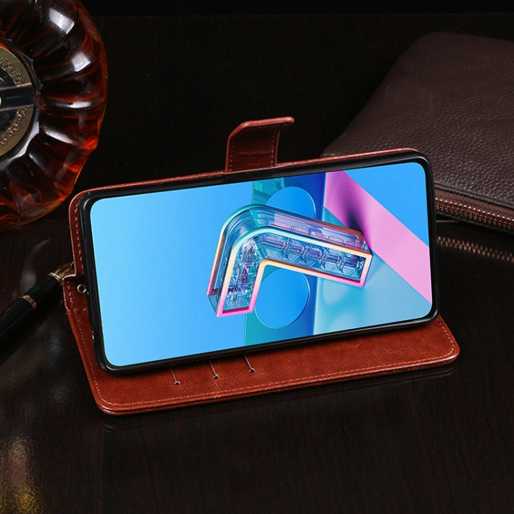 For ASUS Zenfone 7 ZS670KS idewei Crazy Horse Texture Horizontal Flip Leather Case with Holder & Card Slots & Wallet(Black) - ASUS Cases by idewei | Online Shopping UK | buy2fix