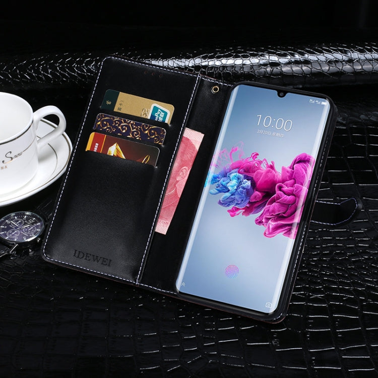 For ZTE Axon 11 5G idewei Crocodile Texture Horizontal Flip Leather Case with Holder & Card Slots & Wallet(Dark Blue) - ZTE Cases by idewei | Online Shopping UK | buy2fix