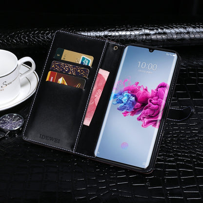 For ZTE Axon 11 5G idewei Crocodile Texture Horizontal Flip Leather Case with Holder & Card Slots & Wallet(Dark Blue) - ZTE Cases by idewei | Online Shopping UK | buy2fix