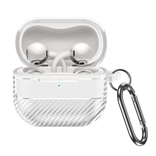 For Huawei FreeClip 2 Carbon Fiber Texture Bluetooth Earphone Protective Case(Transparent)