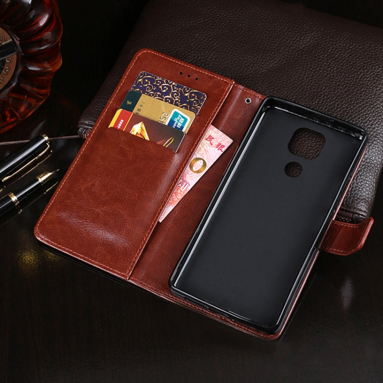 For Motorola Moto G9 (India) idewei Crazy Horse Texture Horizontal Flip Leather Case with Holder & Card Slots & Wallet(Red) - Motorola Cases by idewei | Online Shopping UK | buy2fix